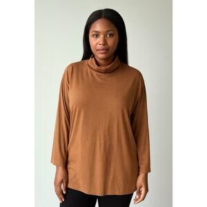 J. Jill Turtleneck Everyday Tunic Size 3X Luxe Suplima Cotton Stretch Lagenlook